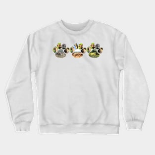 African Wildlife Lion pawprint Trio Collage Crewneck Sweatshirt